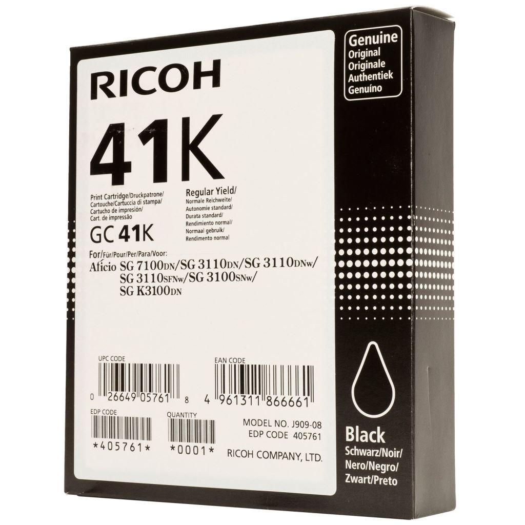 Ricoh GC-41KHY fekete gél 2.500 oldal (405761) Ricoh GC-41KHY fekete gél 2.500 oldal (405761)