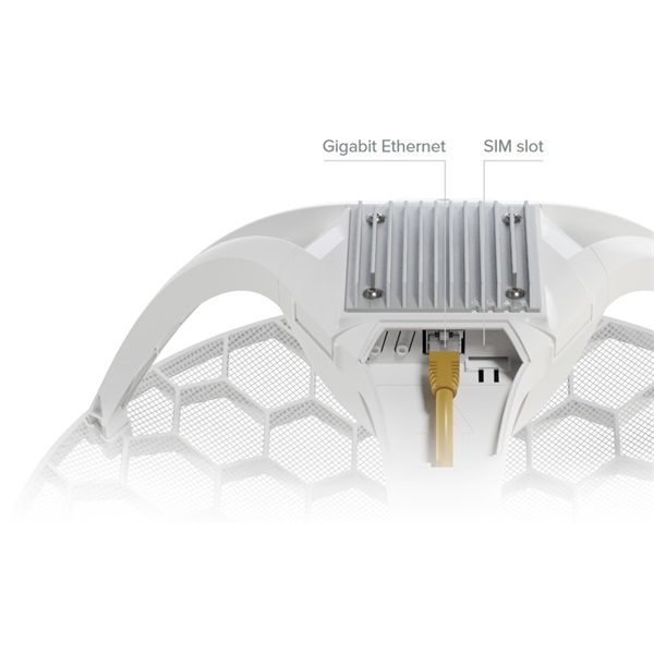 MikroTik LHG LTE18 kit 1xGbE LAN port LTE CAT18 modem 17dBi integrált antenna pár