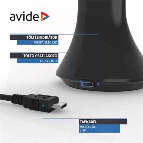 Avide ABLDL-CALENDAR-5W-BL LED ASZTALI LÁMPA NAPTÁR FEKETE 5W Avide ABLDL-CALENDAR-5W-BL LED ASZTALI LÁMPA NAPTÁR FEKETE 5W