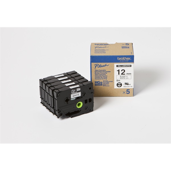 Brother HGe-261V5 P-touch flexibilis szalag (36mm) Black on White