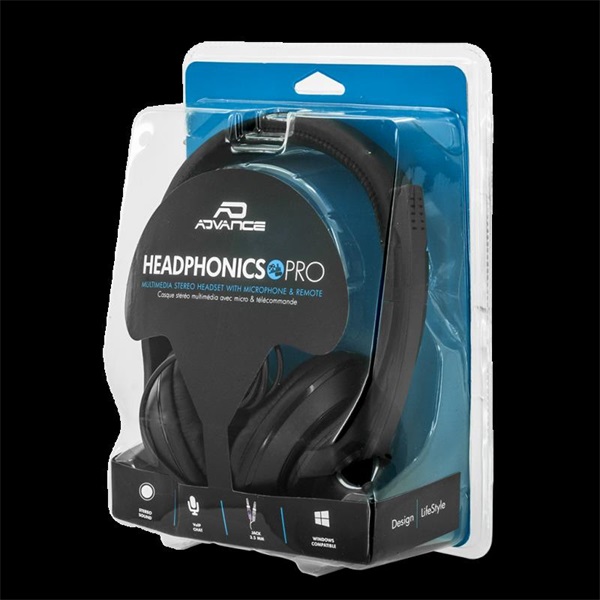 Advance HEADPHONICS PRO  3,5mm Jack Fejhallgató   Fekete 