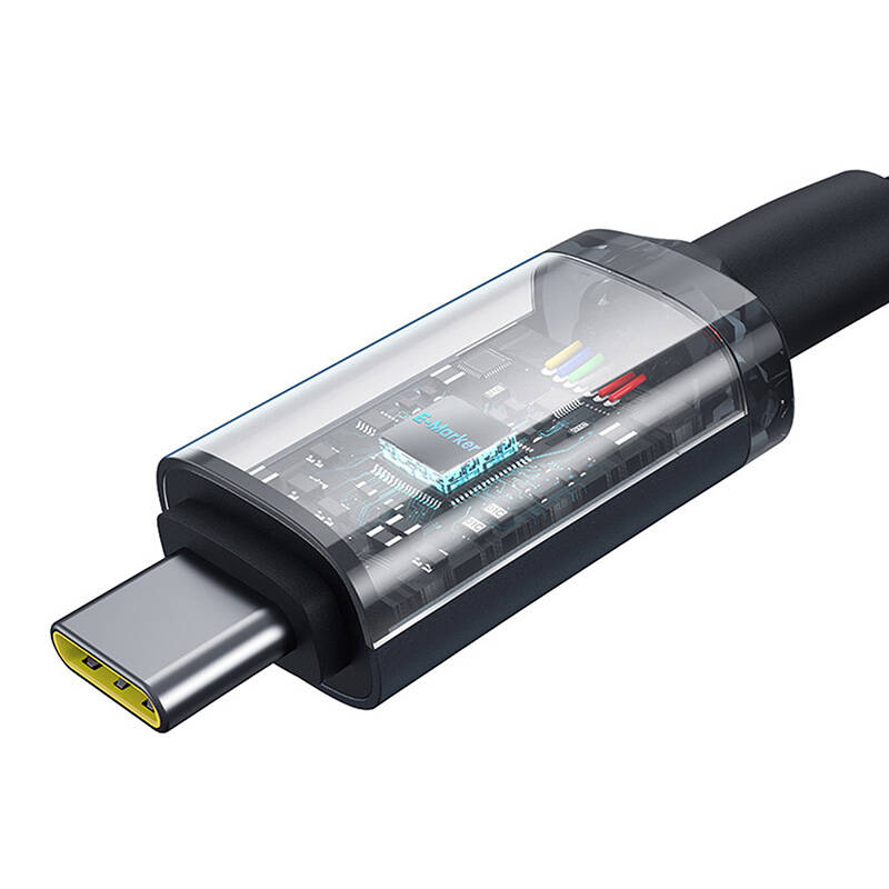 Fast Charging Cable Baseus Crystal Shine USB-C to USB-C 100W, 1,5m, 20Gb (black) Fast Charging Cable Baseus Crystal Shine USB-C to USB-C 100W, 1,5m, 20Gb (black)