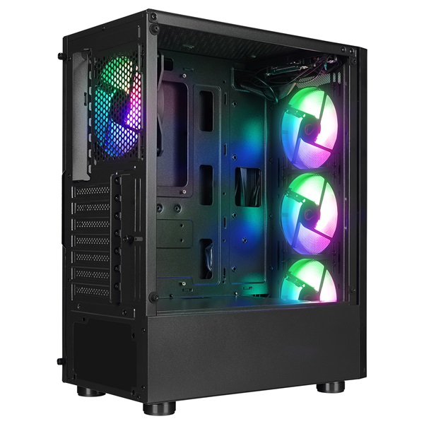 Rampage Számítógépház - SHIVA (fekete; ablakos; ATX/Micro ATX/Mini-ITX; alsó táp; 4x120mm LED) Rampage Számítógépház - SHIVA (fekete; ablakos; ATX/Micro ATX/Mini-ITX; alsó táp; 4x120mm LED)