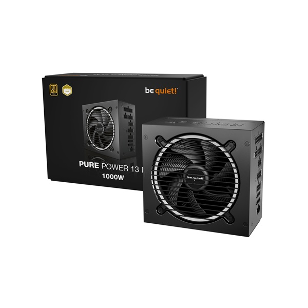 Be Quiet! 1000W PURE POWER 13 M  80+ Gold ATX3.1 PCIe5.1  moduláris  Tápegység Fekete
