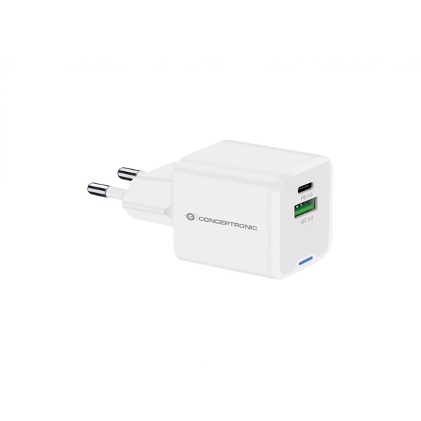 Conceptronic  ALTHEA15W  USB-C+USB-A  20W telefon töltő adapter Fehér 