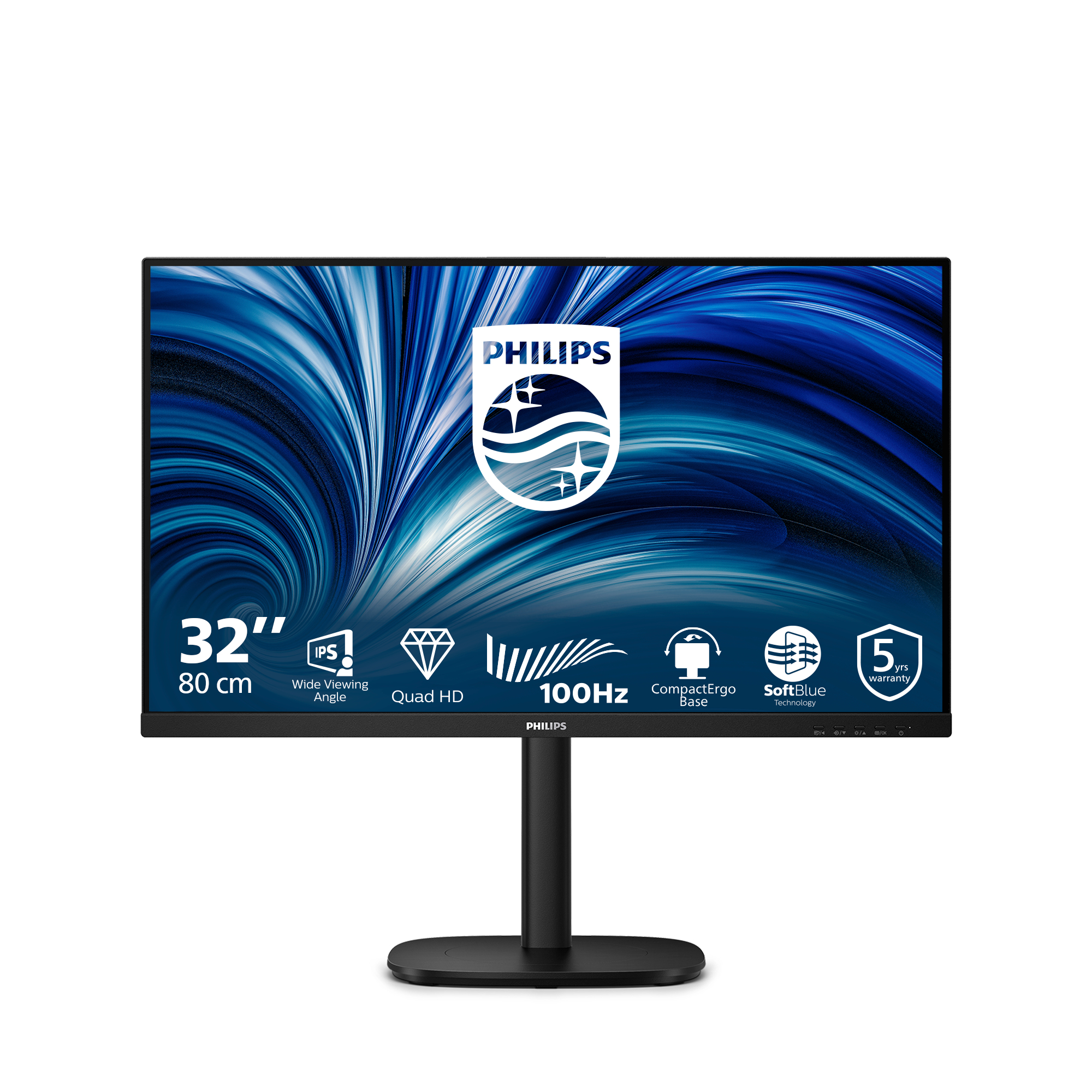 Philips 31,5" 32B2N3500 Monitor - QHD, LED, IPS, 2560x1440, 100Hz, 4ms, Fekete