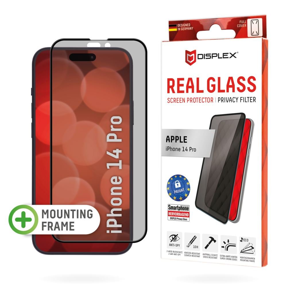 Displex Full Cover Privacy-Filter iPhone 14 Pro edzett üveg kijelzővédő (1707)