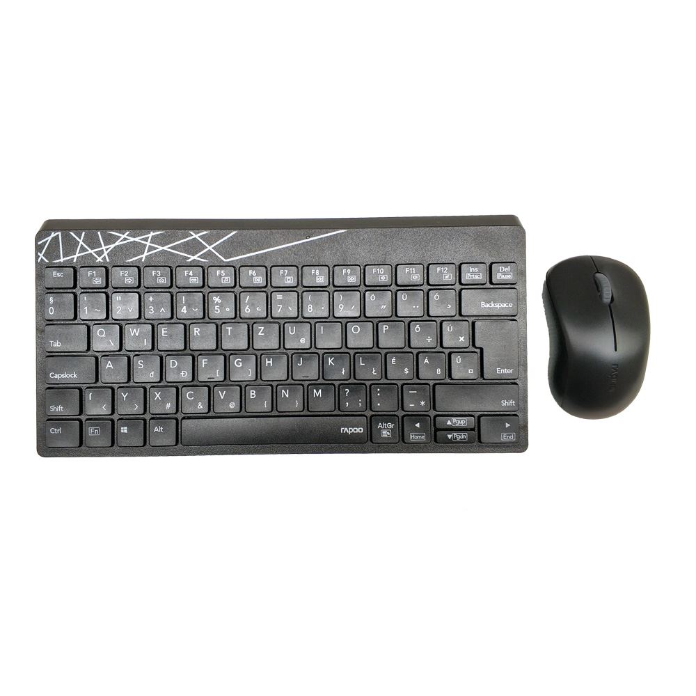 Rapoo 8000M vezeték nélküli (Bluetooth 3.0, 4.0 és 2.4 GHz) billentyűzet + optikai egér fekete (190800) Rapoo 8000M vezeték nélküli (Bluetooth 3.0, 4.0 és 2.4 GHz) billentyűzet + optikai egér fekete (190800)