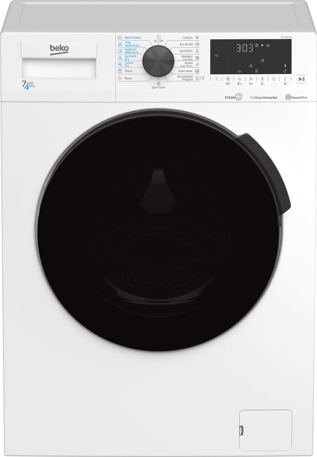 Beko HTE7616X0 elöltöltős mosó-szárítógép fehér Beko HTE7616X0 elöltöltős mosó-szárítógép fehér