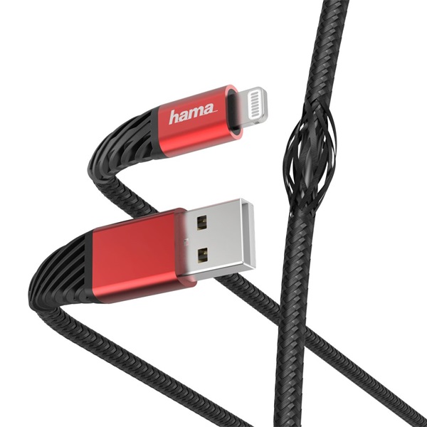 Hama 201538 FIC E3 EXTREME 1,5m USB/Lightning fekete-piros adat- és töltőkábel Hama 201538 FIC E3 EXTREME 1,5m USB/Lightning fekete-piros adat- és töltőkábel