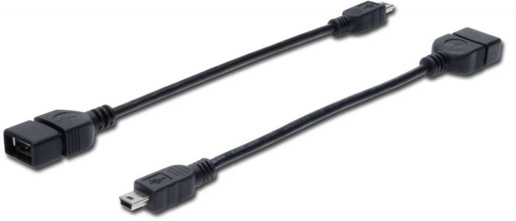 Assmann USB A --> mini USB OTG kábel 20 cm (AK-300310-002-S) Assmann USB A --> mini USB OTG kábel 20 cm (AK-300310-002-S)