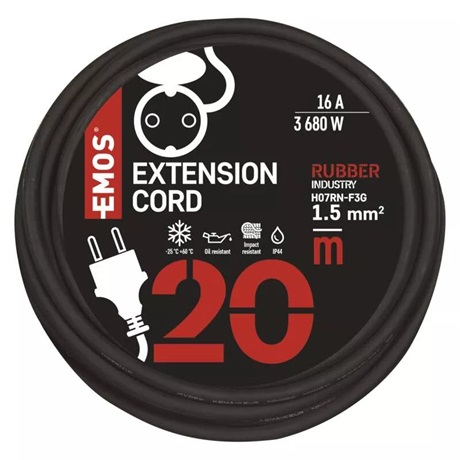 Emos P01820 KÜLTÉRI HOSSZABBÍTÓ 20 M / 1 ALJZAT /  250 V / 1,5 MM2 Emos P01820 KÜLTÉRI HOSSZABBÍTÓ 20 M / 1 ALJZAT /  250 V / 1,5 MM2