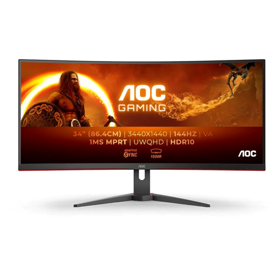  AOC 34" CU34G2XE/BK AdaptiveSync 1500R VA Monitor
