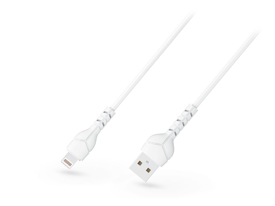 Devia Kintone Cable V2 Series USB - Lightning adat- és töltőkábel fehér 1m, 5V/2.1A, ECO csomagolás (ST348594)