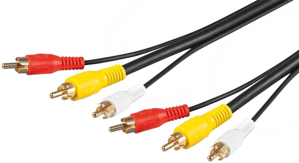 Goobay 3-3 RCA dugóval szerelt kábel aranyozott 10 m (50310)