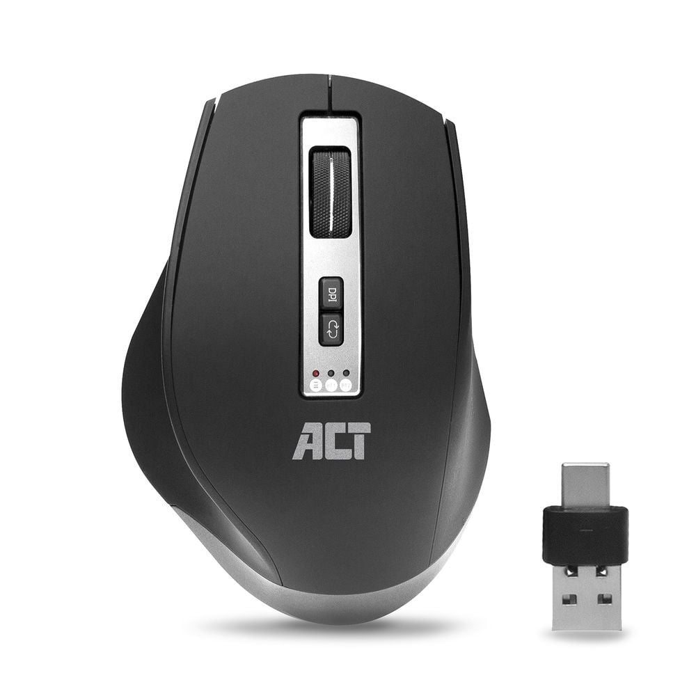 ACT AC5145 Multi-Connect vezeték nélküli (Bluetooth 3.0, 5.0 és 2.4GHz) egér fekete ACT AC5145 Multi-Connect vezeték nélküli (Bluetooth 3.0, 5.0 és 2.4GHz) egér fekete