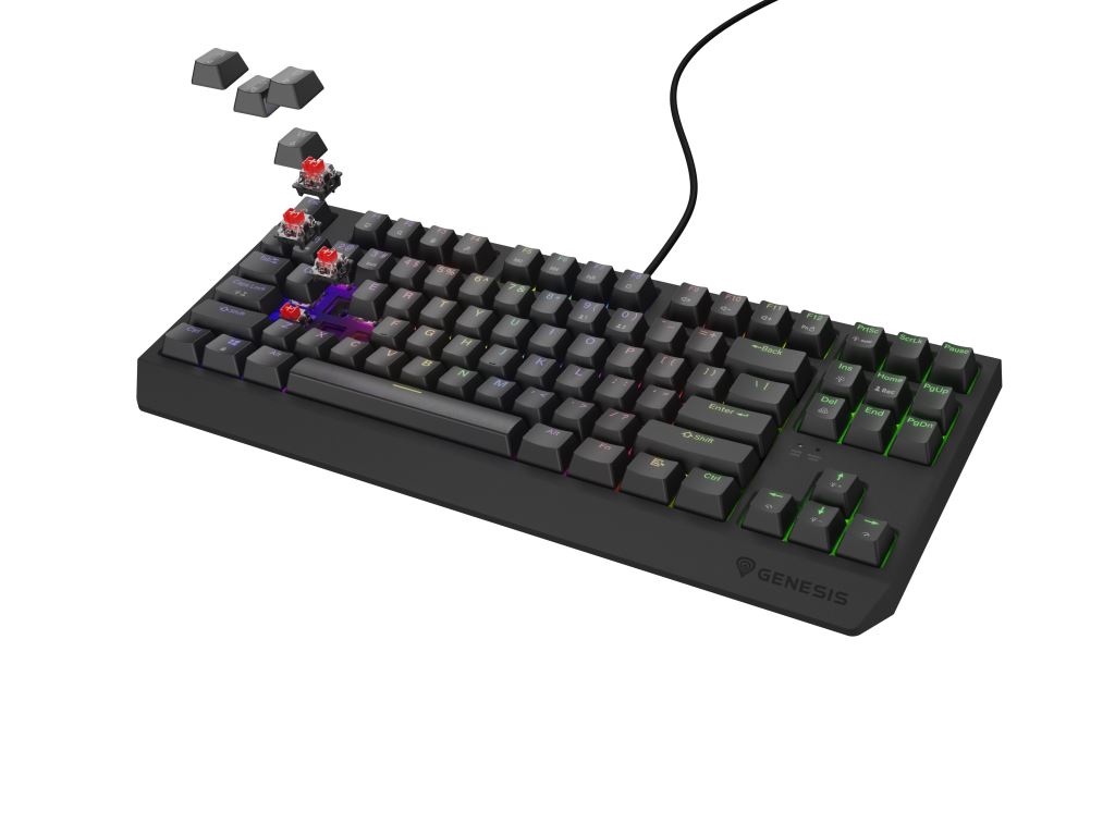 Genesis NKG-2077 Thor 230 TKL US Outemu Red Gaming billentyűzet fekete Genesis NKG-2077 Thor 230 TKL US Outemu Red Gaming billentyűzet fekete
