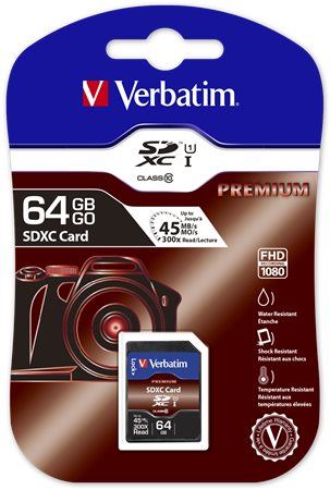 64GB SDXC Verbatim UHS-I Premium memóriakártya (44024) 64GB SDXC Verbatim UHS-I Premium memóriakártya (44024)