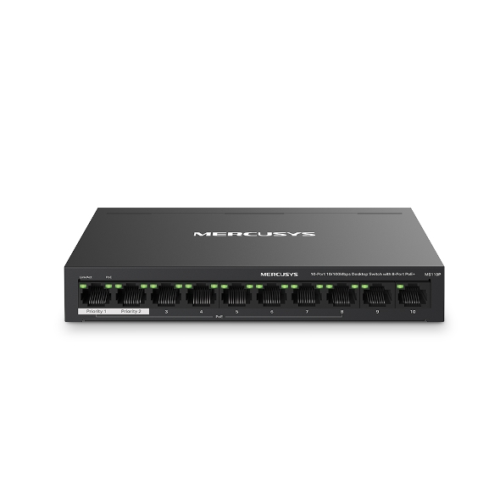 Mercusys MS110P 10-Port 10/100Mbps Desktop Switch + 8-Port PoE+ Mercusys MS110P 10-Port 10/100Mbps Desktop Switch + 8-Port PoE+