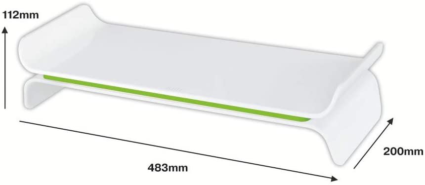 Leitz Ergo WOW állítható monitorállvány fehér-zöld (65040054)