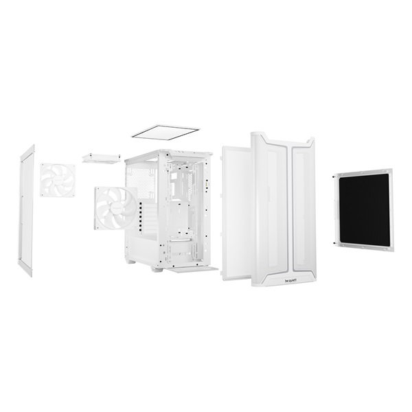 Be Quiet! Pure Base 501 DX White  ATX  edzett üveg oldallap Számítógépház Fehér 
