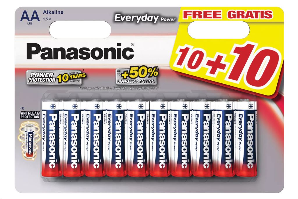 Panasonic 1.5V Alkáli AA ceruza elem Everyday Power (20db / csomag)  (LR6EPS/20BW)