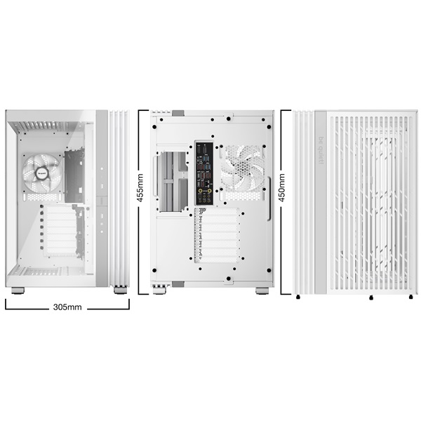 Be Quiet! LIGHT BASE 600 LX White  ATX edzett üveg oldallap  fehér Számítógépház  
