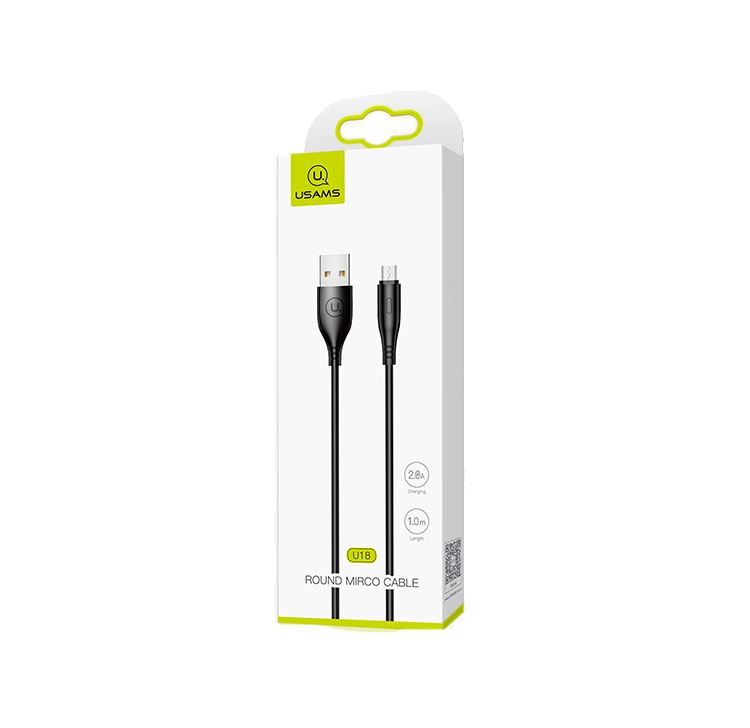 Usams SJ268USB01 Micro USB kábel fekete (1299142) Usams SJ268USB01 Micro USB kábel fekete (1299142)