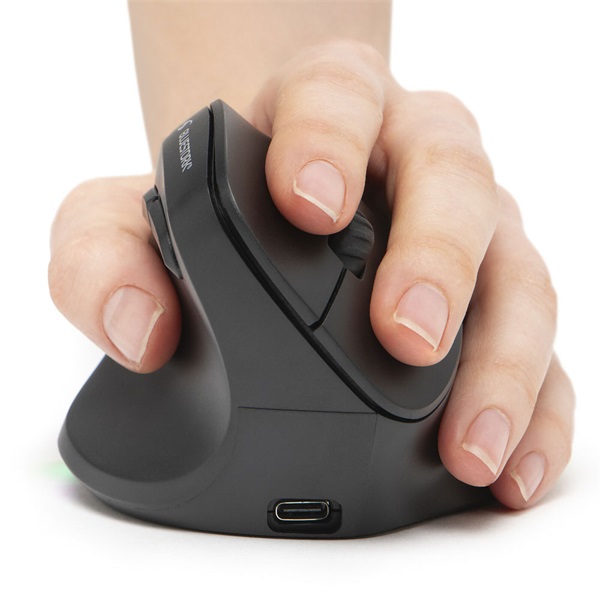 Bluestork M-WL-ERGO-LUMI-L Ergonomic  Rechargeable Balkezes 2400 DPI  Vezeték nélküli Egér    Fekete 