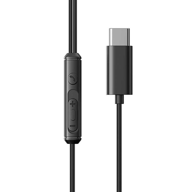 Joyroom JR-EC07 wired in-ear headphones Type-C Fekete