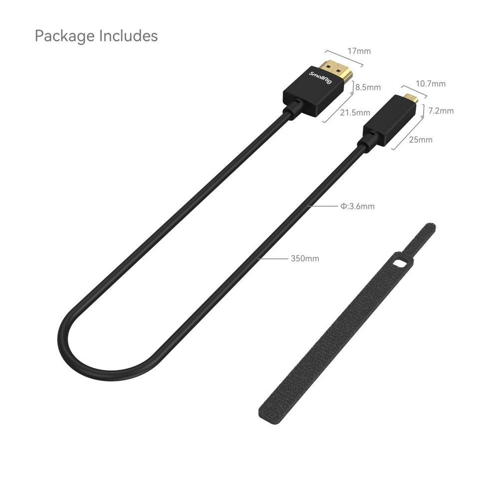 SmallRig Ultra-Slim 4K HDMI Data kábel  D to A 35cm 