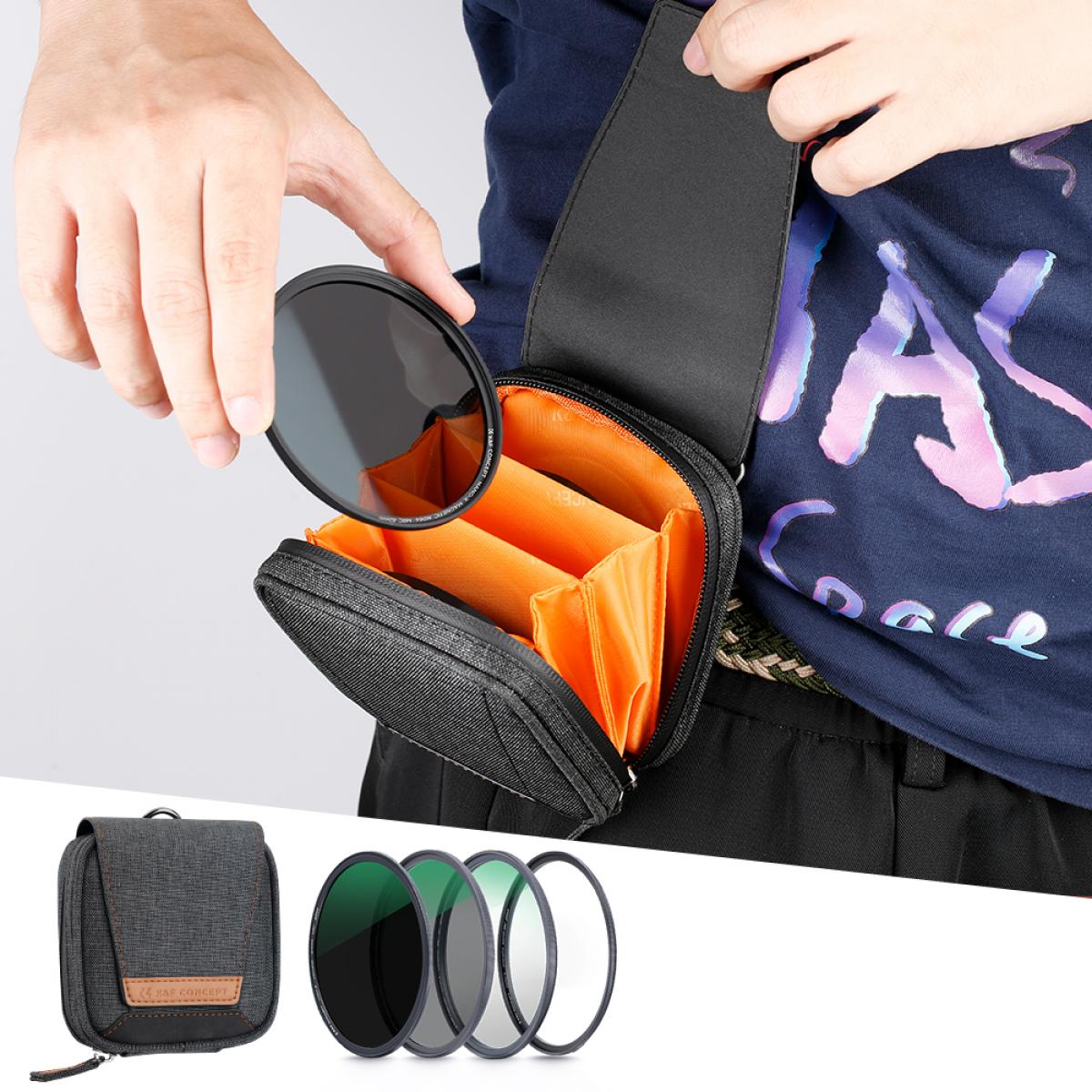 K&F Concept mágneses adapter + MCUV + CPL  + ND1000 szűrő, vízlepergető, karcálló, + tok, 82mm