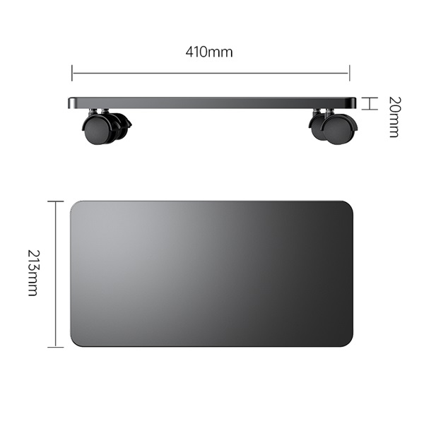 Orico  CPB6-BK  21,3 x 41 x 2 cm gurulós acél  Számítógép állvány Fekete 