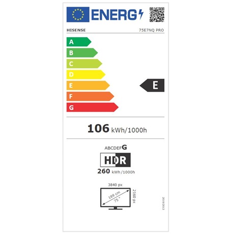 Hisense 75E7NQPRO UHD QLED SMART TV