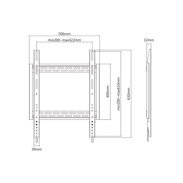 MULTIBRACKETS M Universal Wallmount HD Portrait 100kg 400x600