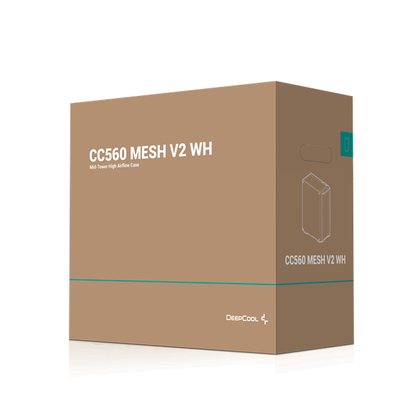 DeepCool CC560 MESH WH V2  ablakos  4x12cm A-RGB ventilátor ATX  Számítógépház fehér 