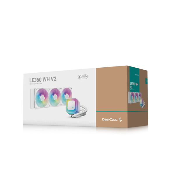 DeepCool LE360 WH V2 max 31,6dB  max. 128,93 m3/h; 3x12cm, A-RGB LED CPU Water Cooler  Fehér