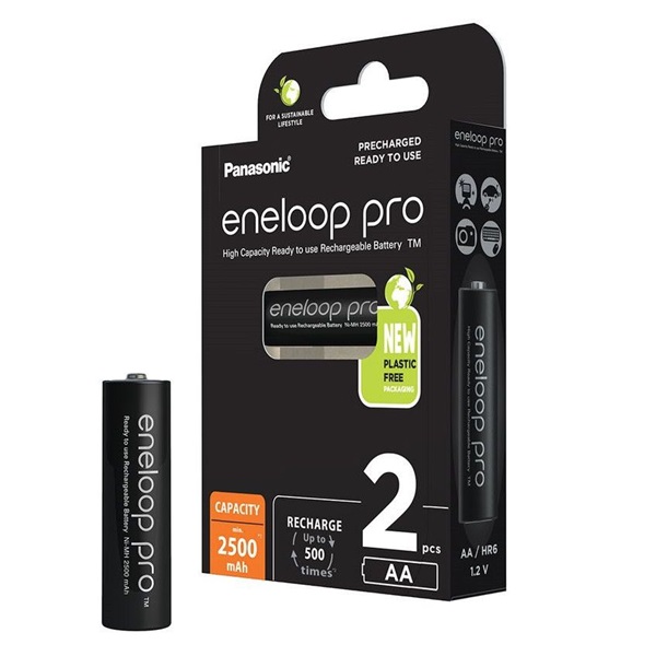 Panasonic Eneloop Pro 1.2V AA 2500mAh akku (2db) (BK3HCDE-2BE-N) "Ready to use"