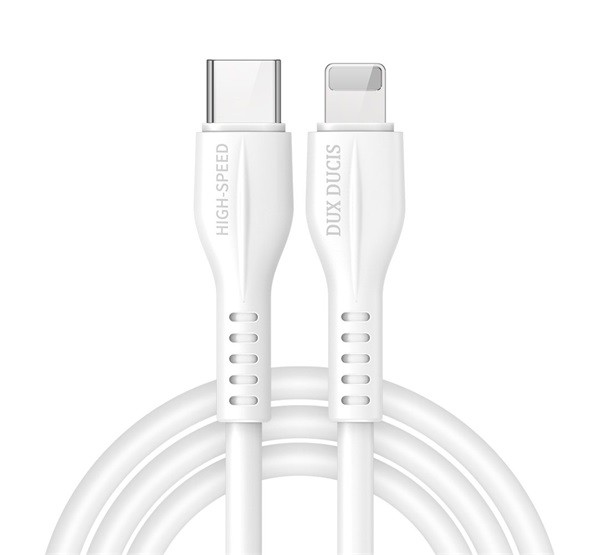 DUX DUCIS K-V adatkábel és töltő (Type-C - lightning 8pin, 20W, 2.4A , PD gyorstöltés támogatás, 100cm) FEHÉR DUX DUCIS K-V adatkábel és töltő (Type-C - lightning 8pin, 20W, 2.4A , PD gyorstöltés támogatás, 100cm) FEHÉR
