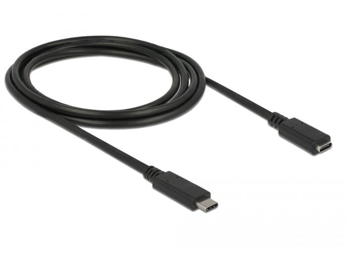 Delock SuperSpeed USB (USB 3.1 Gen 1) USB Type-C hosszabbító kábel 2m fekete (85542) Delock SuperSpeed USB (USB 3.1 Gen 1) USB Type-C hosszabbító kábel 2m fekete (85542)