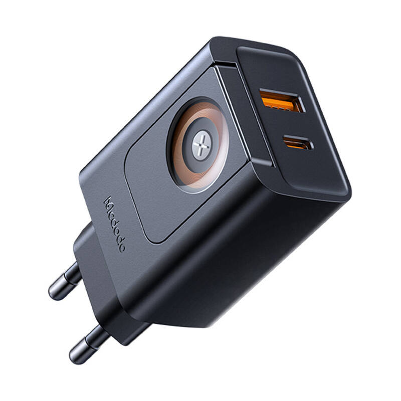 McDodo CH-3700 30W 2-in-1 USB-C+A  töltő Fekete