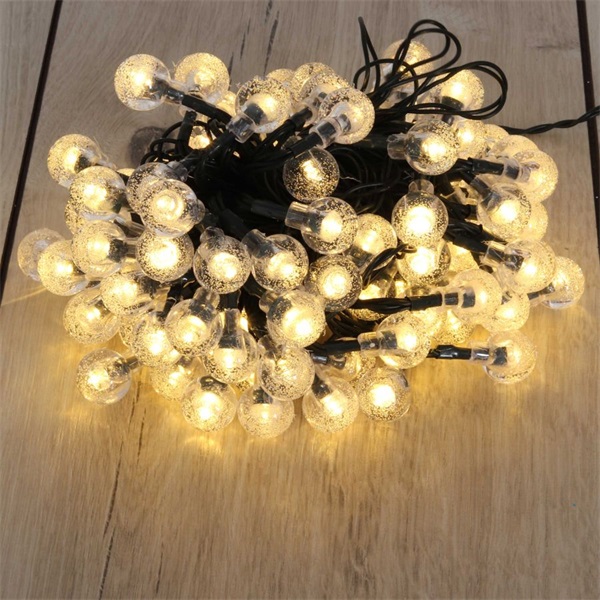 IRIS Buborékgömb alakú 16mm/8 programos/12m/IPX3 szabványos/meleg fehér//100db LED-es/napelemes fénydekoráció  (317-04)