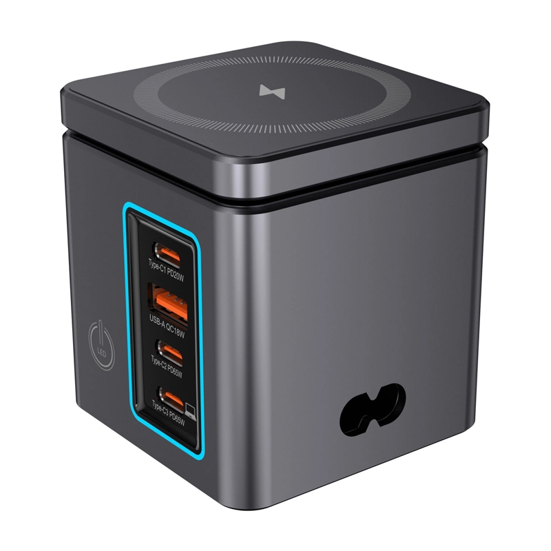 BlitzWolf BW-i113 GaN, USB-A, 3xUSB-C, 105 W-os hálózati töltő