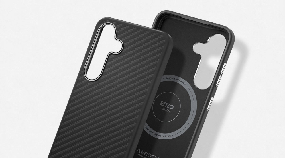 Samsung S25 Plus Aramid ütésálló tok, Fekete-ezüst