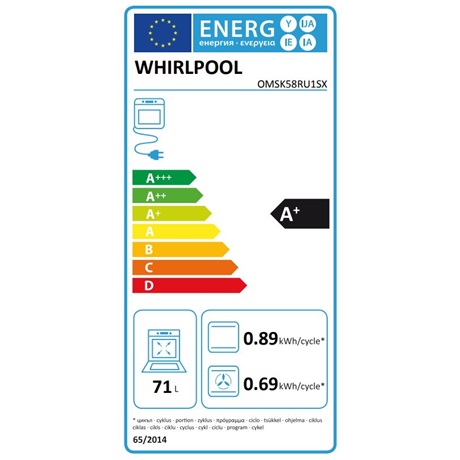 Whirlpool OMSK58RU1SX SÜTŐ ELEKTROMOS BEÉPÍTHETŐ GŐZ FUNKCIÓVAL