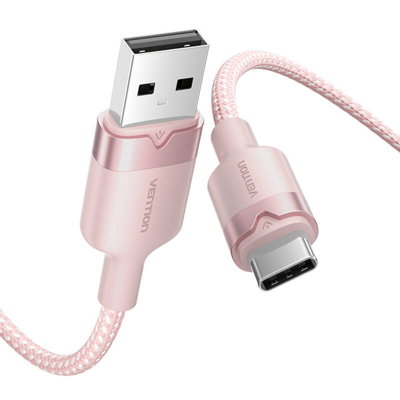 USB 2.0 A - USB-C 3A Vention CTNPF 1M kábel (rózsaszín)