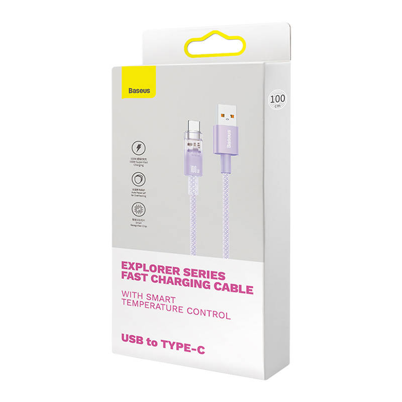 Quick Charge USB-C Baseus  6A, 2m (purple)