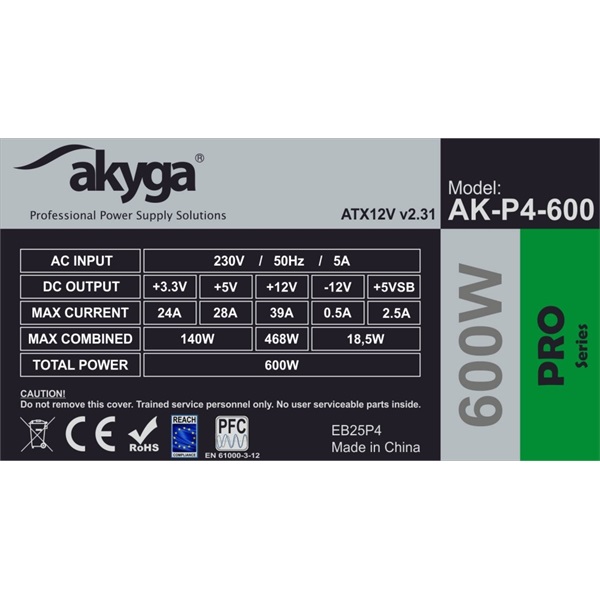 Akyga 600W Pro moduláris  tápegység (AK-P4-600)