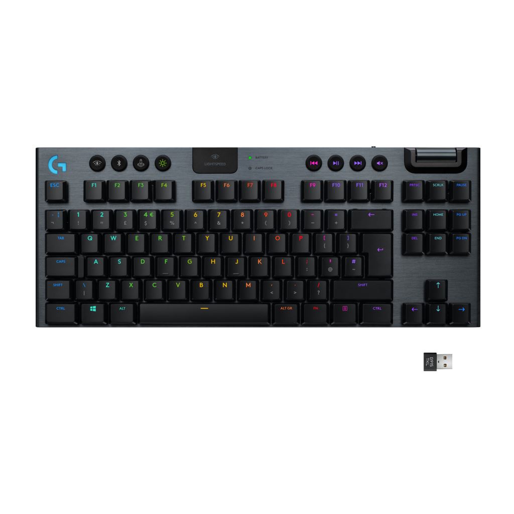 Logitech G915 TKL Gaming vezeték nélküli amerikai nemzetközi Tactile billentyűzet Carbon (920-009503)