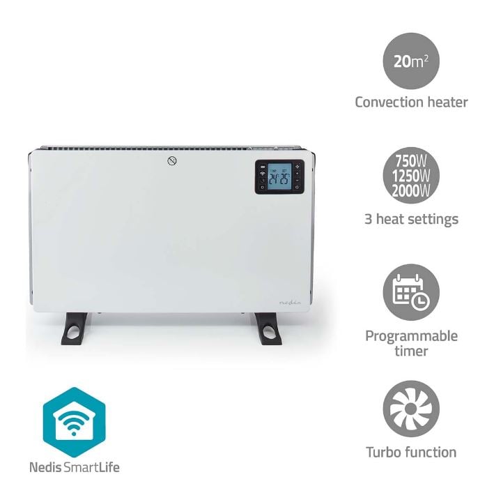 SmartLife állítható hőmérsékletű konvektor fehér (HTCO50WTW)
